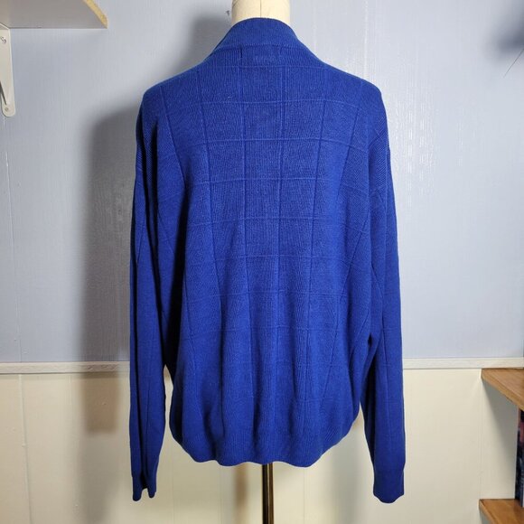Dressbarn 22/24 Deep Blue Medium Weight Longsleeve Checked Turtleneck Sweater - Picture 3 of 9